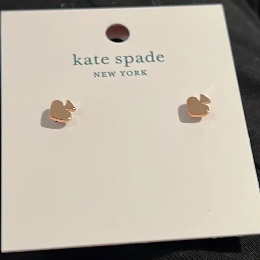 NWT Kate Spade mini studs signature rosegold​